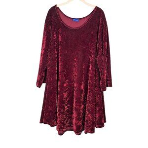 Retro Burnout Floral Dress 4X Red Festive Holiday Witchy Vampire Fairy Chic 80s